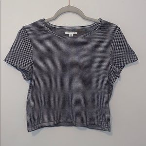 American Eagle Black & White Gingham crop top